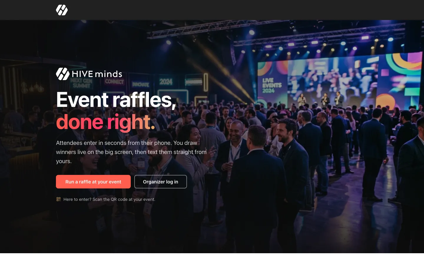 HiveMinds Raffles homepage